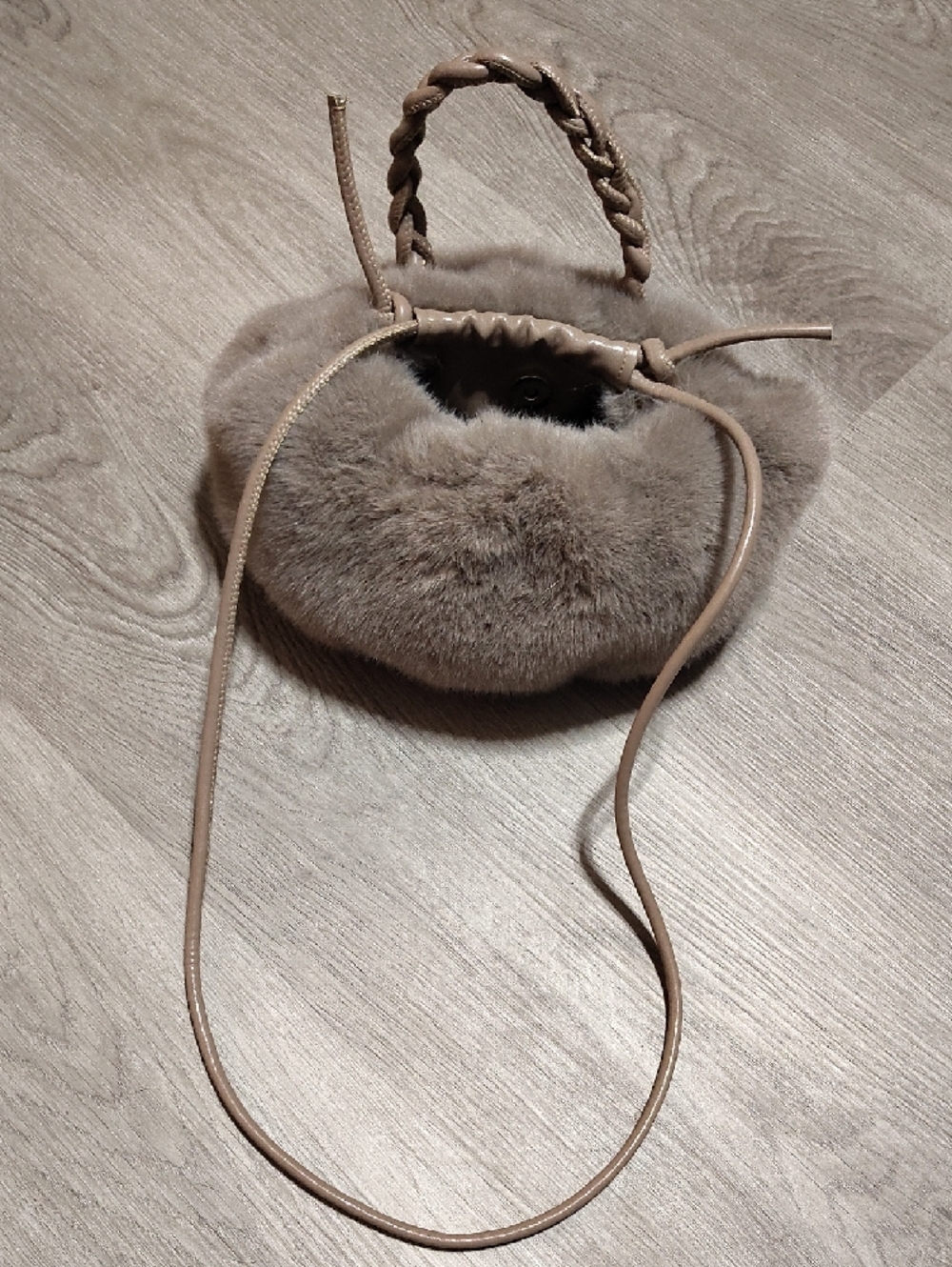 4/$12🌀🆕Plush Faux Fur Shoulder Bag in Taupe